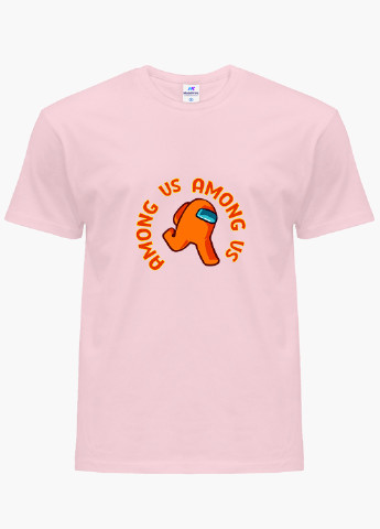 Розовая демисезонная футболка детская амонг ас оранжевый (among us orange)(9224-2408) MobiPrint