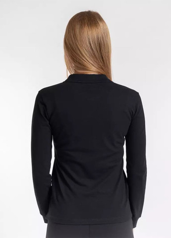 Черная женская футболка-поло BBL однотонная