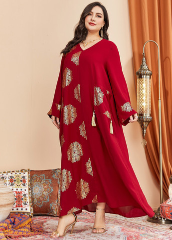 Красное кэжуал платье оверсайз SHEIN мандала