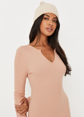 Бежева кежуал сукня Missguided однотонна