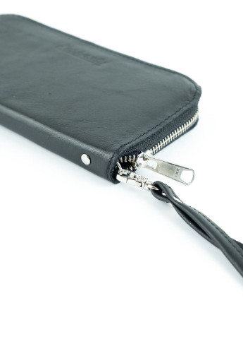 Шкіряний портмоне гаманець зиппер на блискавці Teo чорний Kozhanty (252315370)