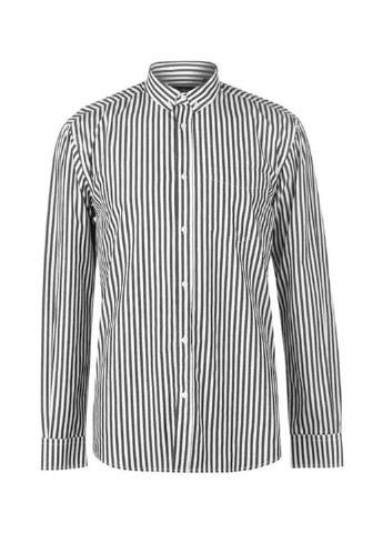 Черно-белая кэжуал рубашка в полоску Pierre Cardin