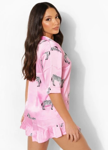 Розовая всесезон пижама Boohoo