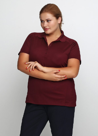 Бордовая женская футболка-поло SPORT TEK однотонная