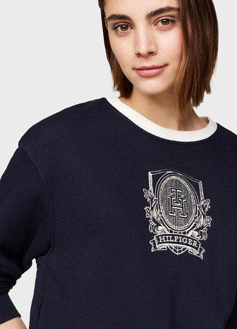 Синий свитшот Tommy Hilfiger рисунок без декора (315010198)