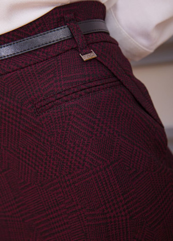 Темно-бордовая кэжуал с геометрическим узором юбка Ager карандаш