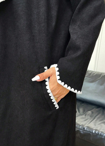 Чорне демісезонне Пальто однобортне SHEIN