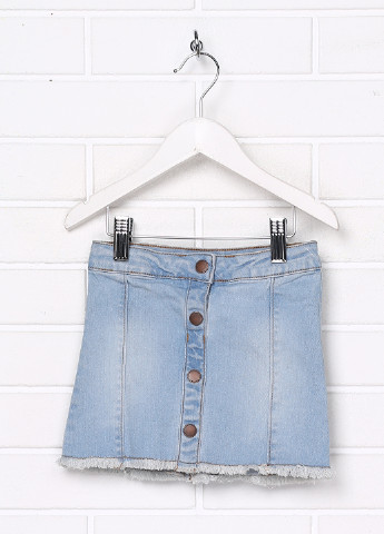 Голубая джинсовая однотонная юбка Kiabi мини