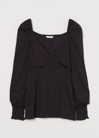Черная демисезонная блуза для кормящих мам на запах H&M