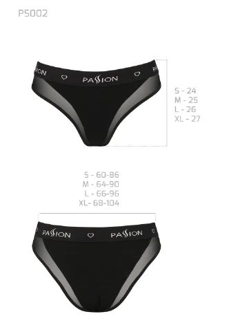 Трусики з прозорою вставкою PS002 PANTIES white, size XL Passion (255615078)