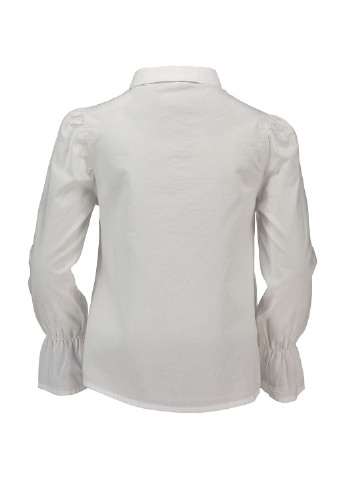 Белая кэжуал рубашка однотонная Piazza Italia с длинным рукавом