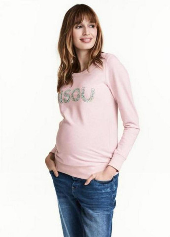 Світшоти для вагітних H&M - Прямий крій рожевий кежуал - (153211156)