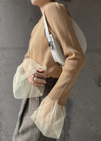 Светло-коричневый демисезонный свитер SHEIN