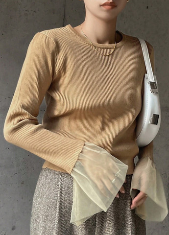 Светло-коричневый демисезонный свитер SHEIN