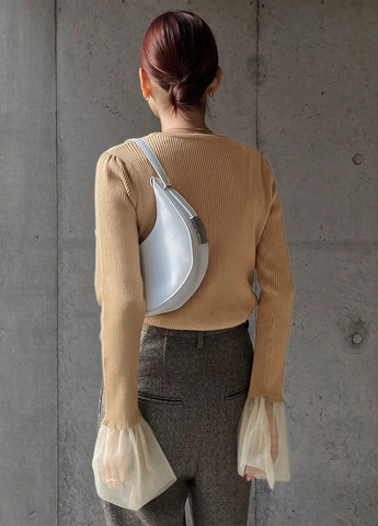 Светло-коричневый демисезонный свитер SHEIN