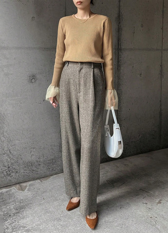 Светло-коричневый демисезонный свитер SHEIN