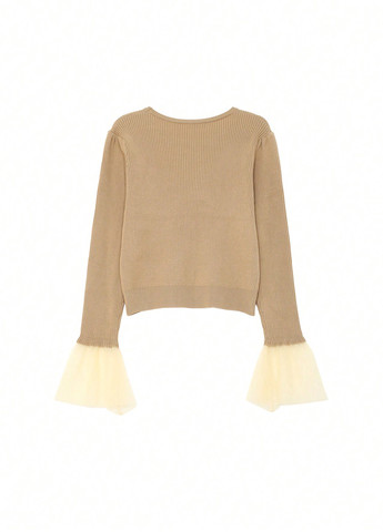 Светло-коричневый демисезонный свитер SHEIN