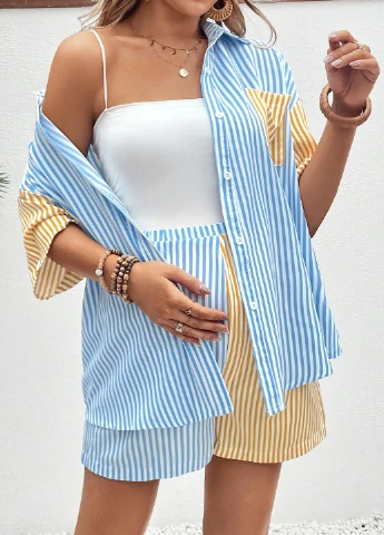 Костюм для беременных (рубашка, шорты) SHEIN (325533470)