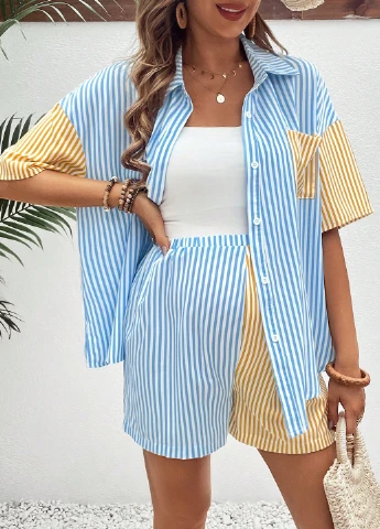 Костюм для беременных (рубашка, шорты) SHEIN (325533470)