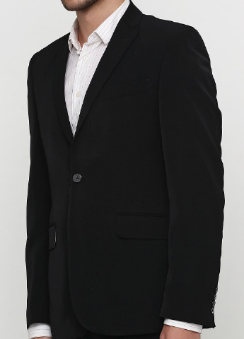Черный демисезонный костюм (пиджак, брюки) брючный, с длинным рукавом King of World