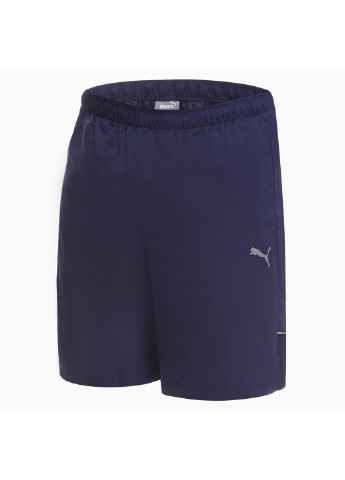 Шорты Active 8 inch Shorts Poly M Puma однотонные синие спортивные полиэстер, эластан