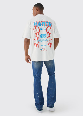 Голубые демисезонные прямые джинсы Boohoo