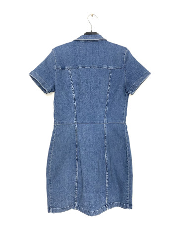 Синее джинсовое платье рубашка H&M однотонное
