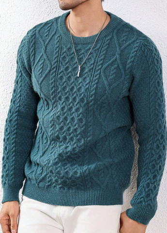 Темно-бирюзовый зимний джемпер джемпер SHEIN