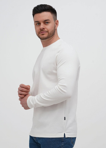 Белый демисезонный кэжуал лонгслив Trend Collection однотонный