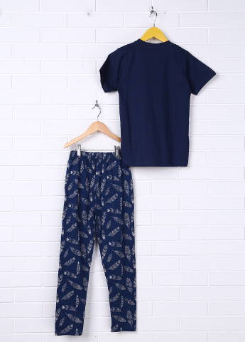 Темно-синяя всесезон пижама (футболка, брюки) Vitmo baby