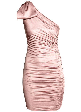 Пудрова коктейльна сукня H&M однотонна