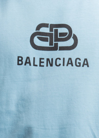 Голубая красная футболка с логотипом Balenciaga