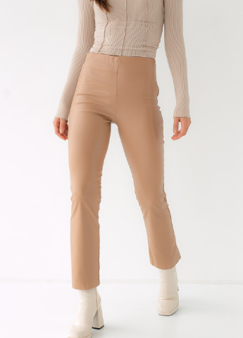 Стильні штани зі шкірозамінника на флісі No Brand (252905777)