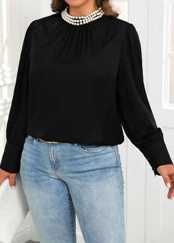 Чёрная блуза SHEIN