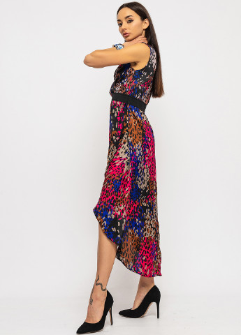 Комбинированное кэжуал платье на запах Mark леопардовый