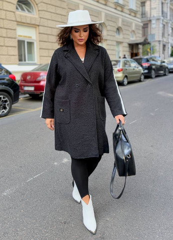 Чорне демісезонне Пальто двобортне No Brand