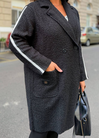 Чорне демісезонне Пальто двобортне No Brand