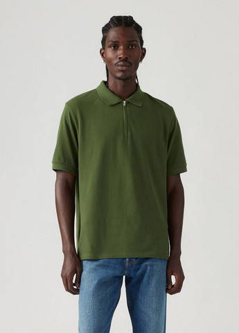 Зеленая футболка-поло для мужчин Levi's однотонная