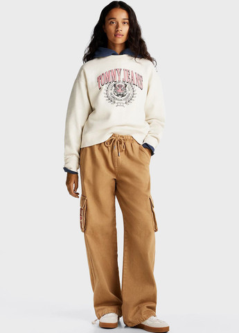 Світло-бежевий світшот Tommy Jeans логотип вишивка (347731543)