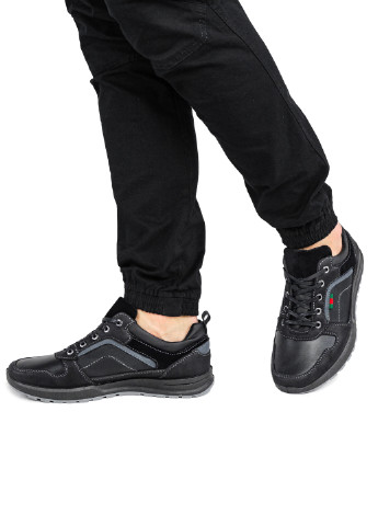 Черные демисезонные кроссовки мужские весна-осень черные кожзам (1368413490) Dago Style
