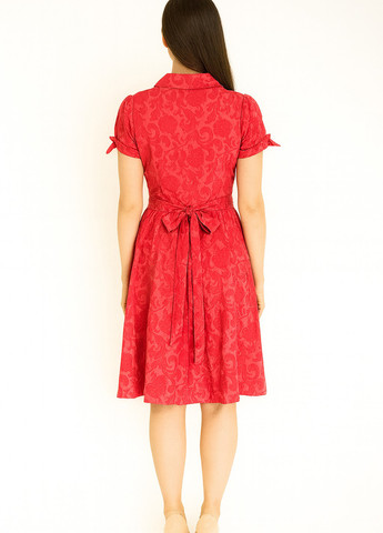 Фуксинова (кольору Фукія) кежуал сукня кльош Sassofono з квітковим принтом