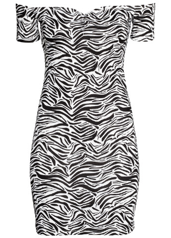 Чорно-білий кежуал сукня футляр H&M зебра