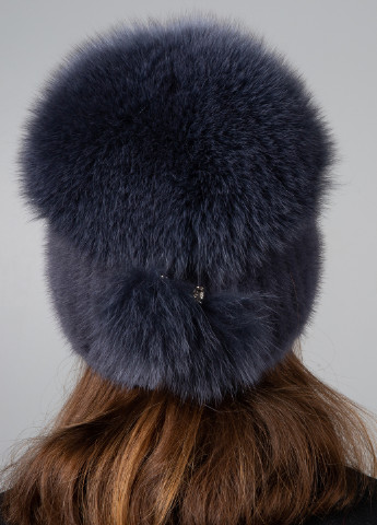 Женская зимняя шапка бини из натурального меха норки с большим помпоном из песца Меховой Стиль шарик (254953043)