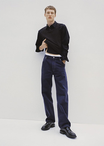 Темно-синие демисезонные прямые джинсы Calvin Klein