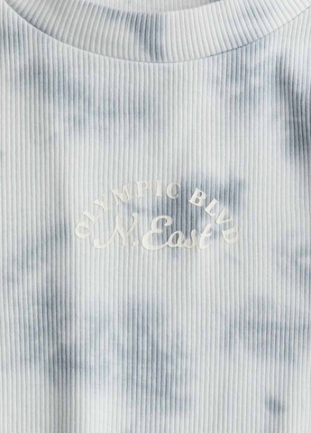 Светло-серый демисезонный кэжуал лонгслив H&M тай-дай