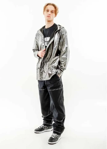 Срібляста демісезонна куртка 1801-holographicsteel Rains Jackets Metallic