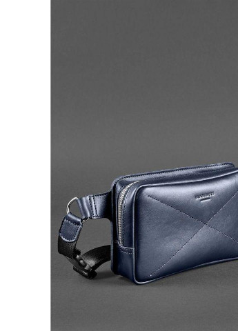 Кожаная поясная сумка Dropbag Maxi темно-синяя BlankNote комбинированная кэжуал