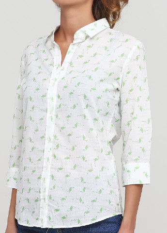 Зеленая кэжуал рубашка с рисунком Sassofono Club