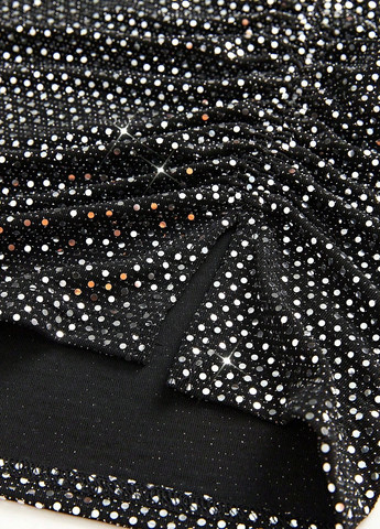 Черная вечерний однотонная юбка SHEIN а-силуэта (трапеция)