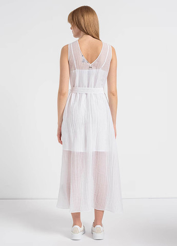 Белое кэжуал платье плиссированное Armani Exchange однотонное